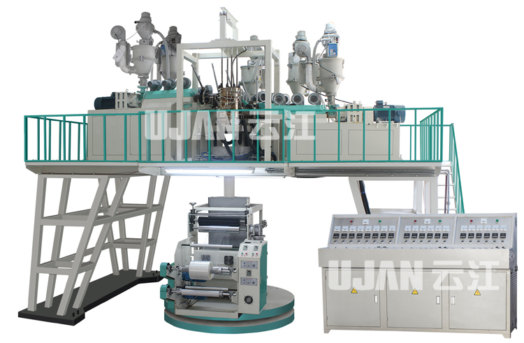 DZPP-5L 800-1000-1200 五层共挤（牵引旋转）水冷式吹膜机组