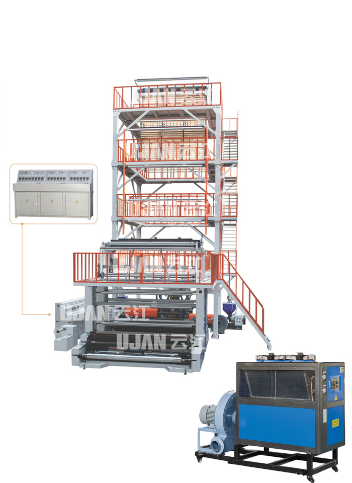DZSJ-3L 2500-2800-3200三层共挤旋转机头复合自动收卷吹膜机组