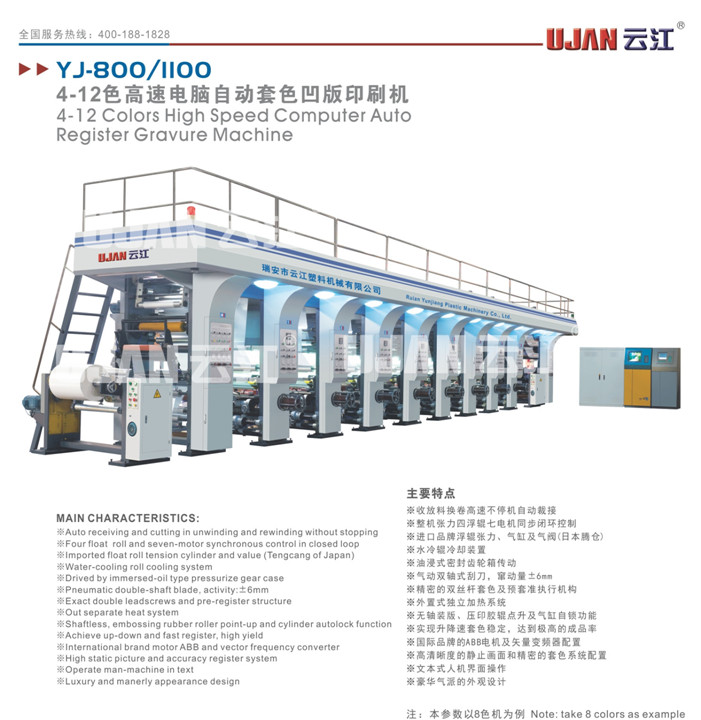 YJ-800-11004-12色高速电脑自动套色凹版印刷机